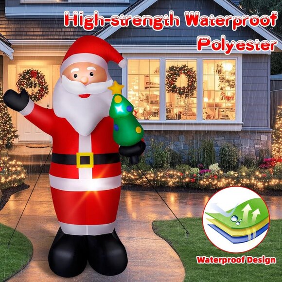 ⚡8FT Christmas Inflatable Santa Large Blow up Built-in LED Light Yard Decoration - Picture 3 of 8